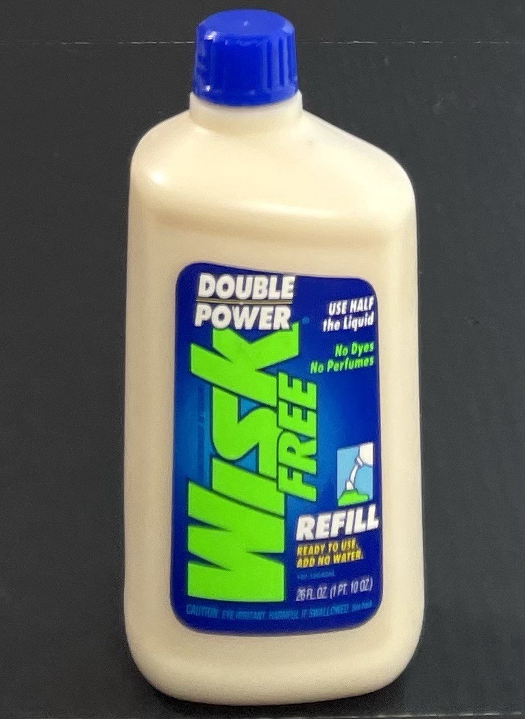Vintage 1992 Wisk Free Double Power 26 Oz Refill Bottle Concentrated Detergent