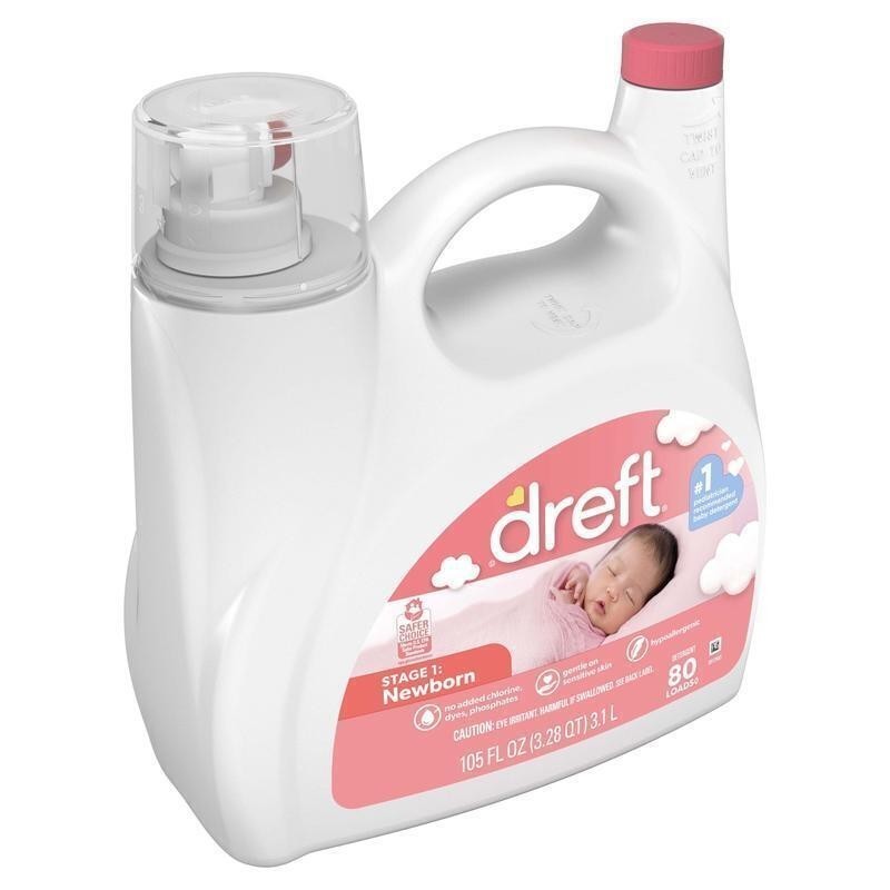 Hypoallergenic Baby Laundry Detergent 80 Loads Liquid Stain Odor Removal New