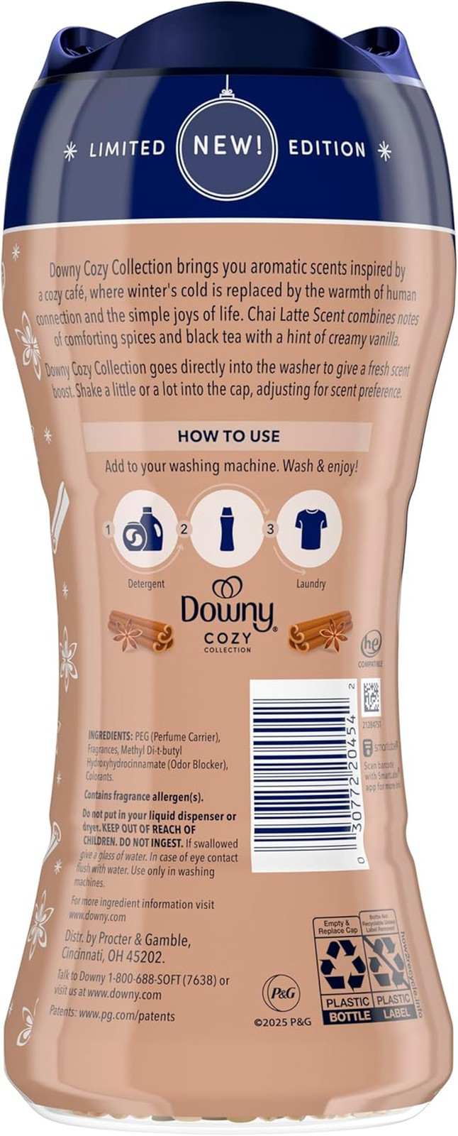 Cozy Collection In-Wash Laundry Scent Booster Beads, Chai Latte Scent, 7.8 Oz, L
