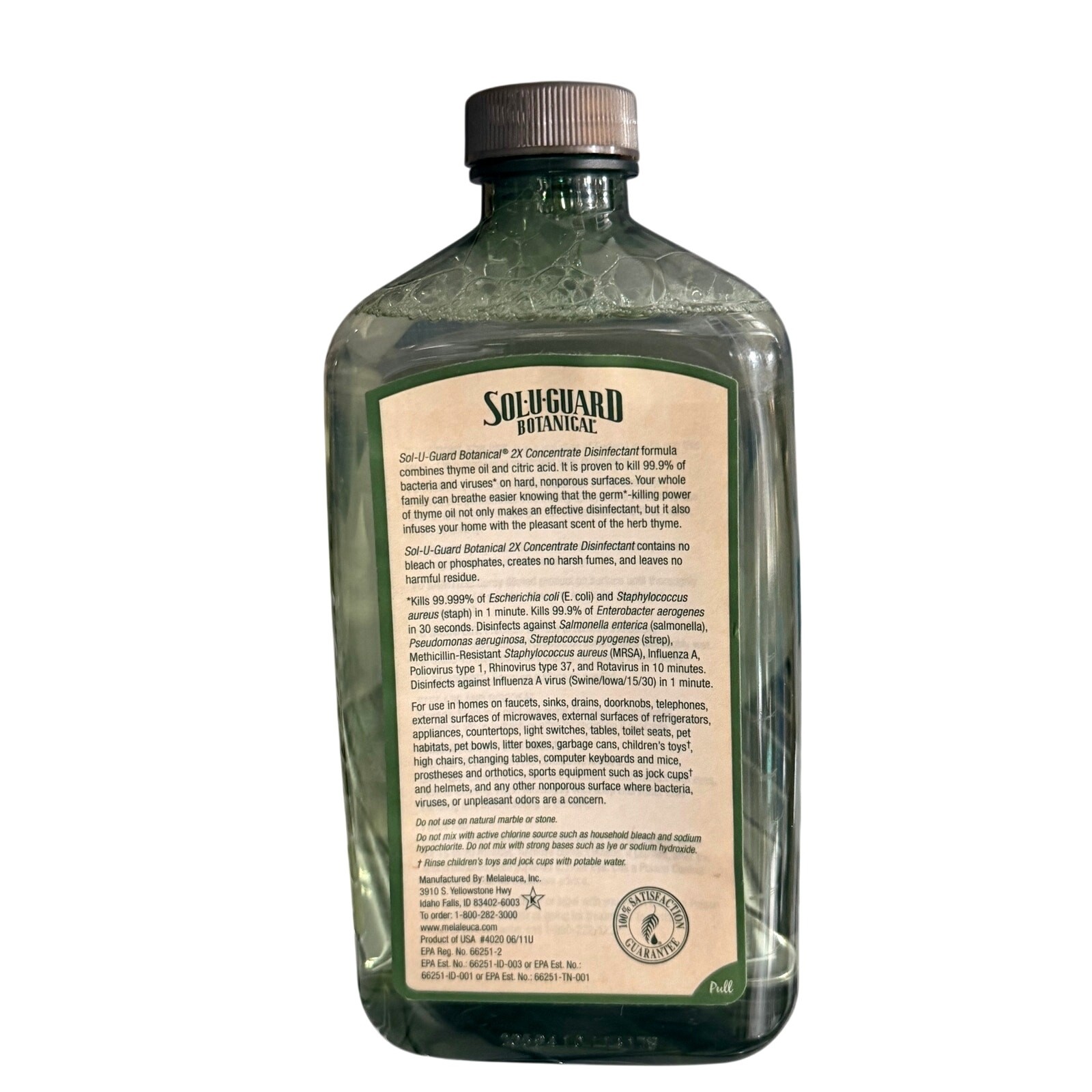 Melaleuca Ecosense Sol-U-Gard Botanical 2x Concentrate Disinfectant-16 fl oz-NEW