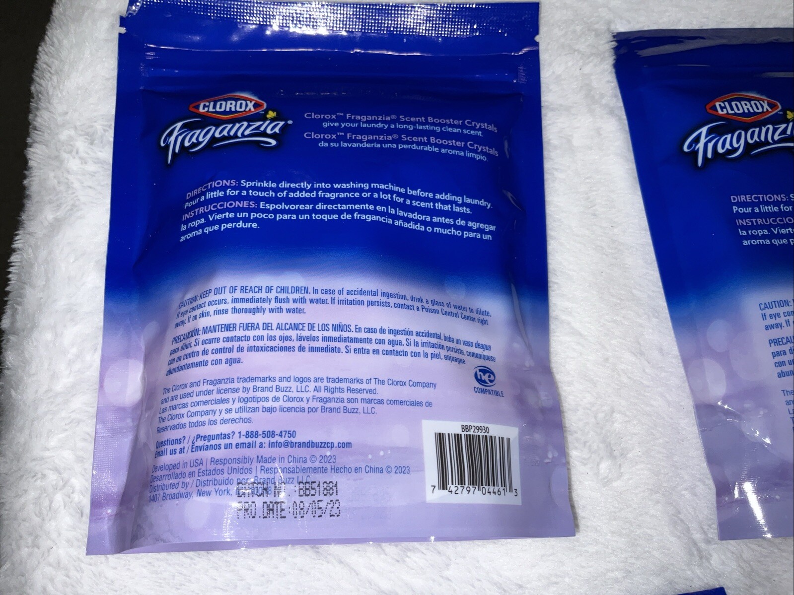CLOROX FRAGANZIA LAVENDER/EUCALYPTUS INWASH BOOSTER CRYSTALS 10 OZ NEW Lot Of 3
