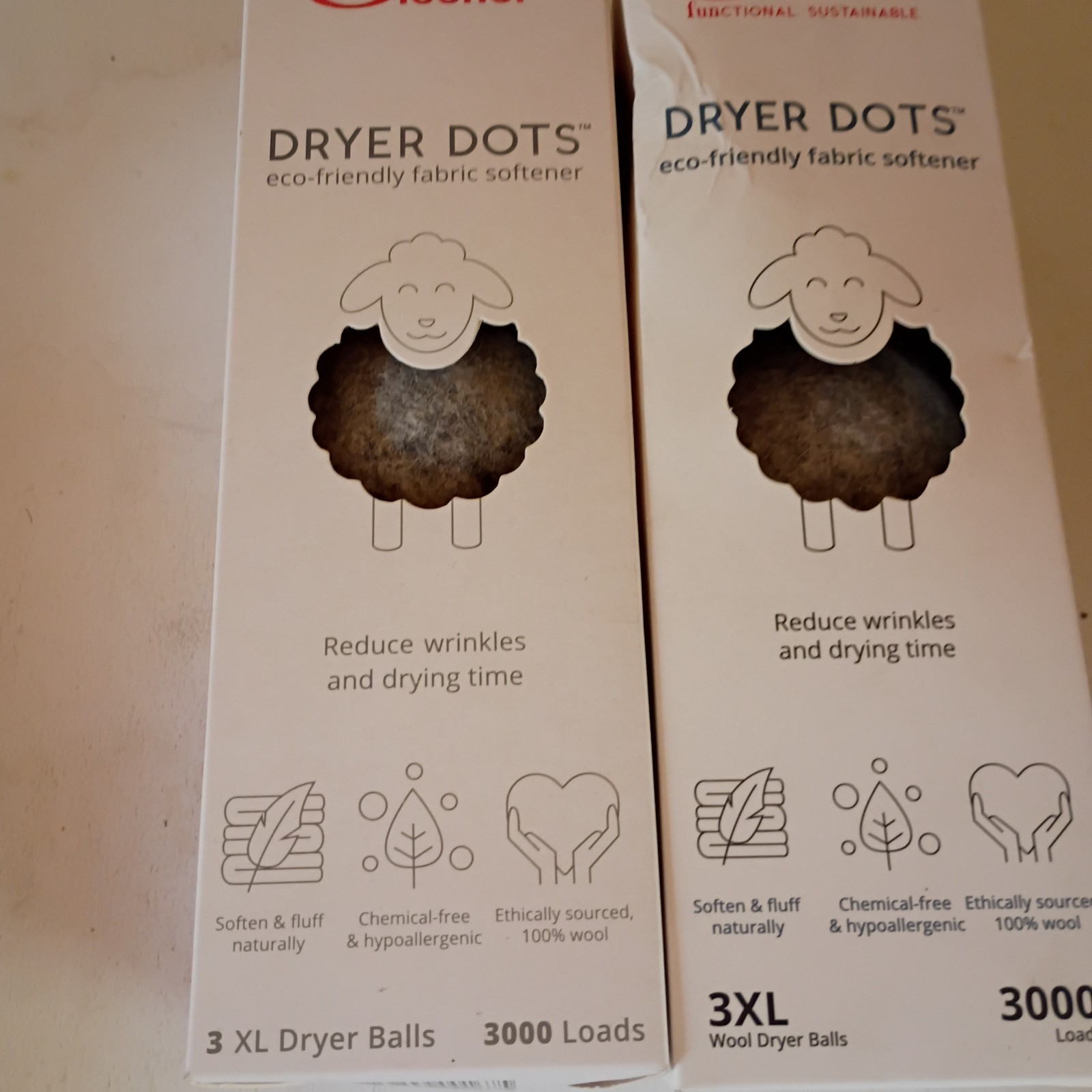 Gleener Dryer Dots Fabric Softener Balls 100% Natural Wool Hypo-Allengenic 3Pack