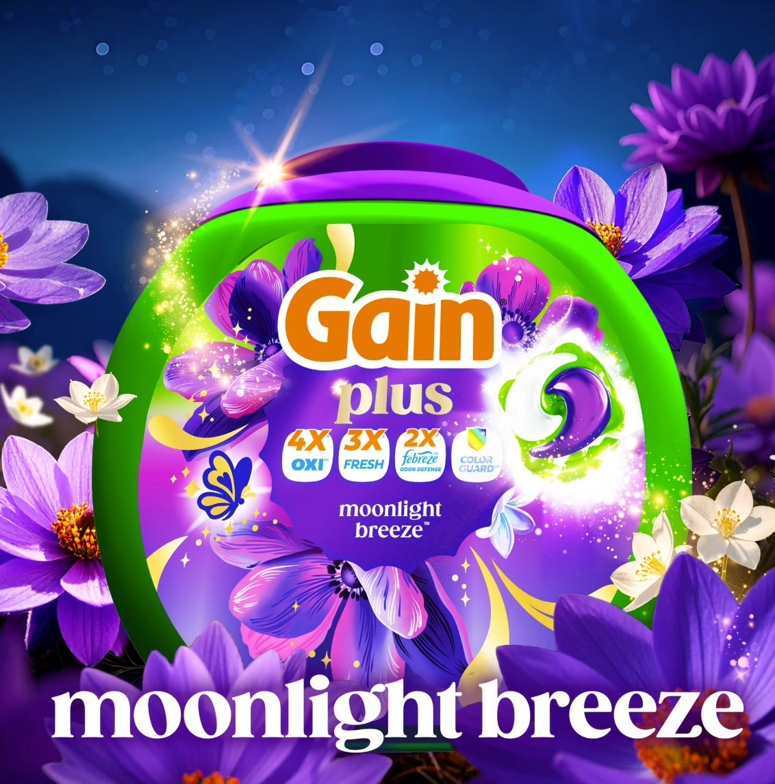 [FASH SALE]Gain Plus Flings Laundry Detergent Pacs Moonlight Breeze 45 Ct 2 Pack