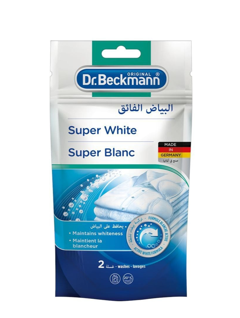 Dr. Beckmann Super White Laundry Whitener (80 g), 2 Washes for White Fabrics