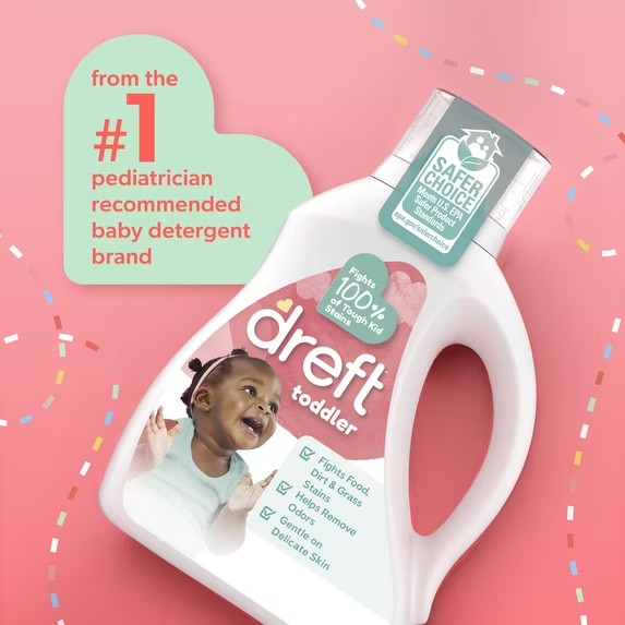 Dreft Family Friendly HE Liquid laundry Detergent 64 Loads – 84 fl oz