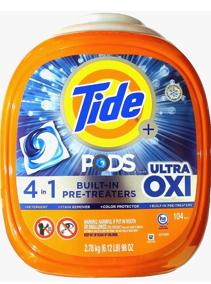 Tidee Ultra Oxi Laundry Detergent Pods with 4 in 1 Build-In Pre-Treaters 104 Ct