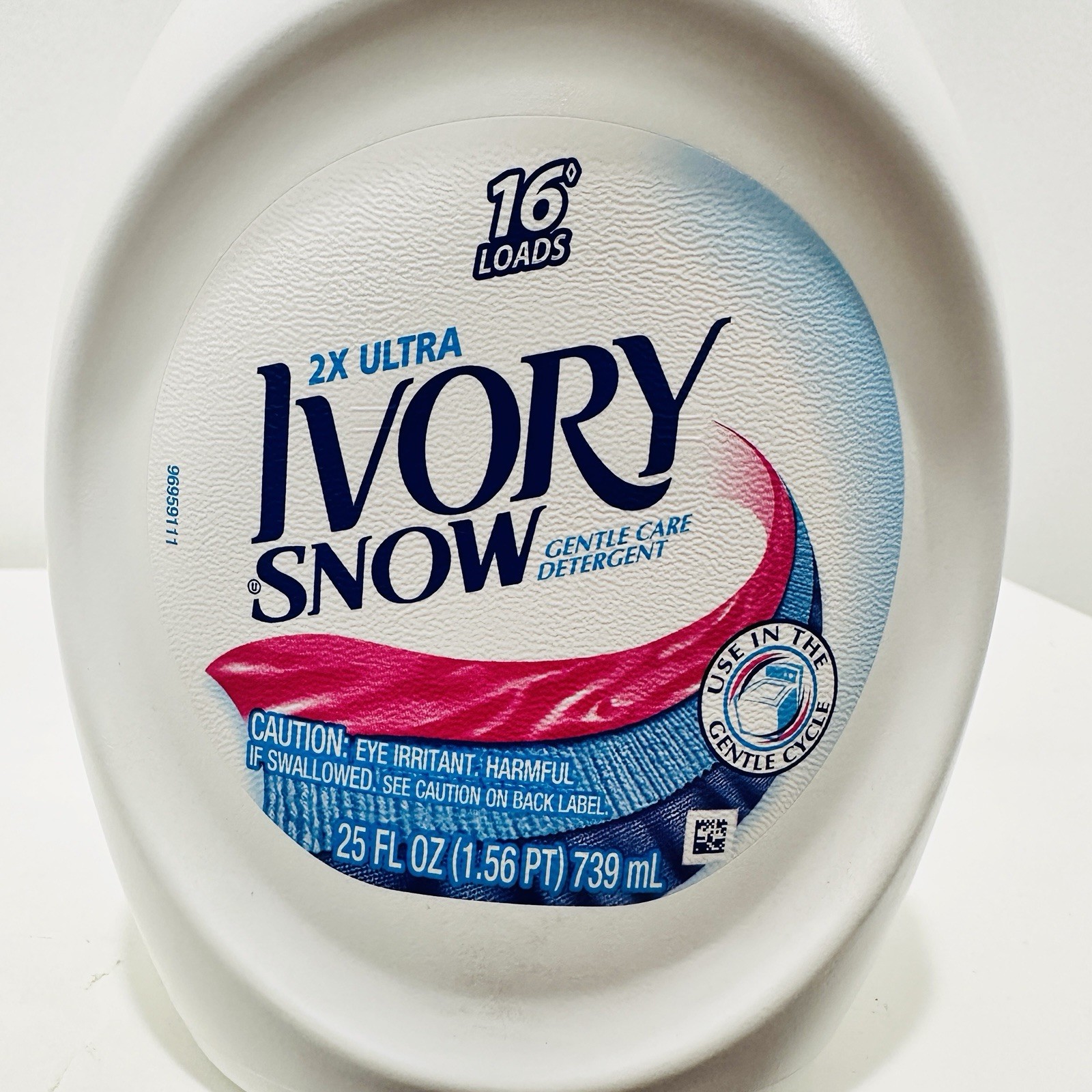 (1) IVORY Snow 2X Ultra Gentle Care Detergent Liquid ~25 fl oz~ PINK Cap.