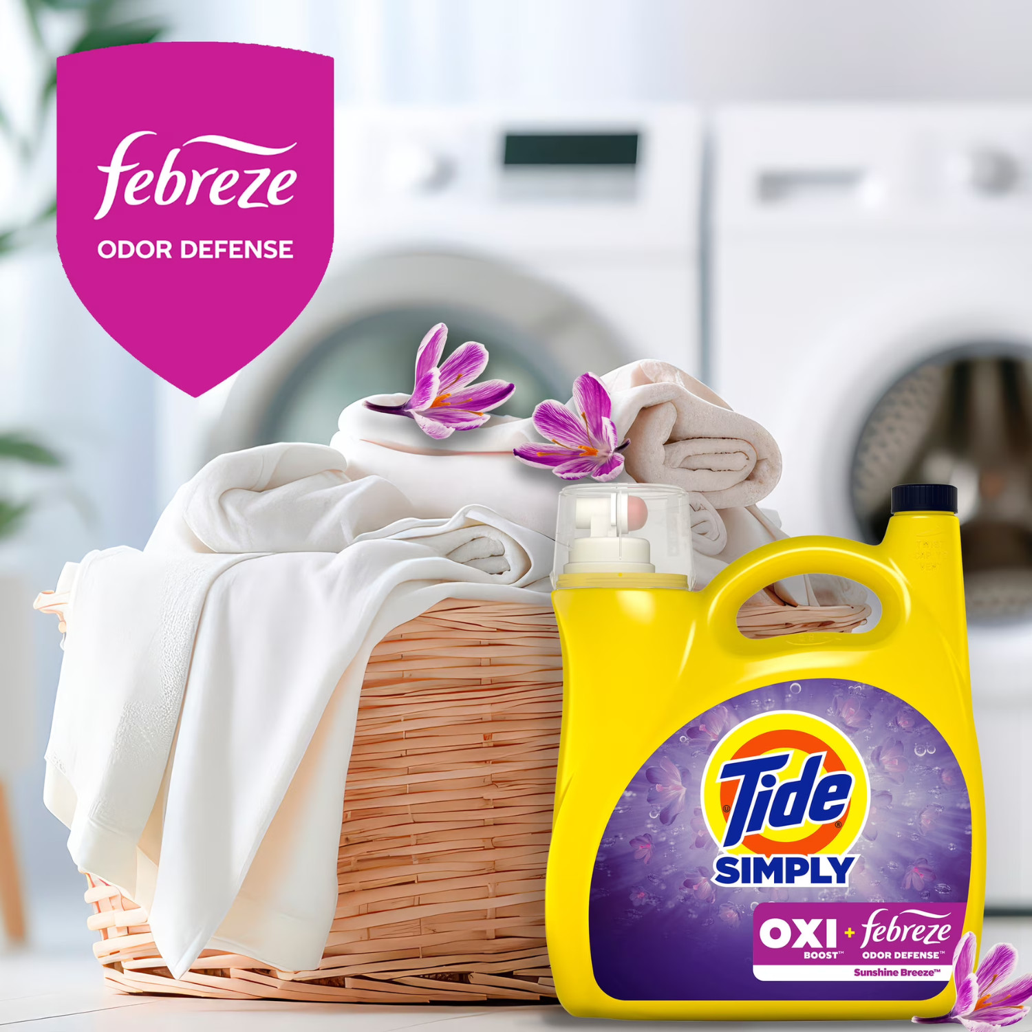 Tide Simply Oxi Boost Laundry Detergent Sunny Breeze 129 fl oz 96 Loads, 3 Pack