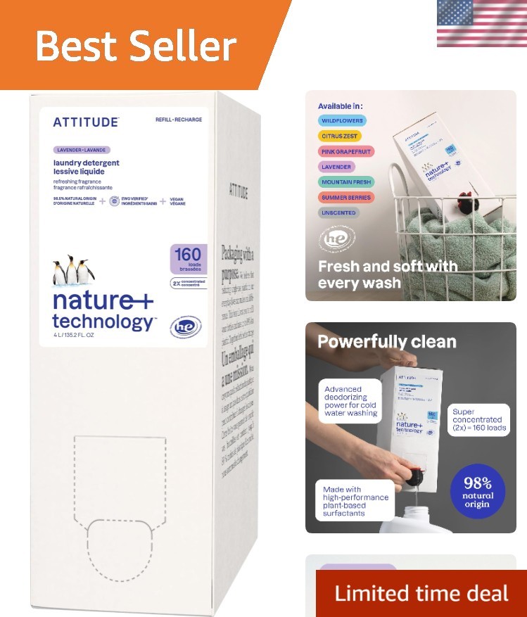 EWG Verified Plant-Based Laundry Detergent – 160 Loads Lavender Bliss