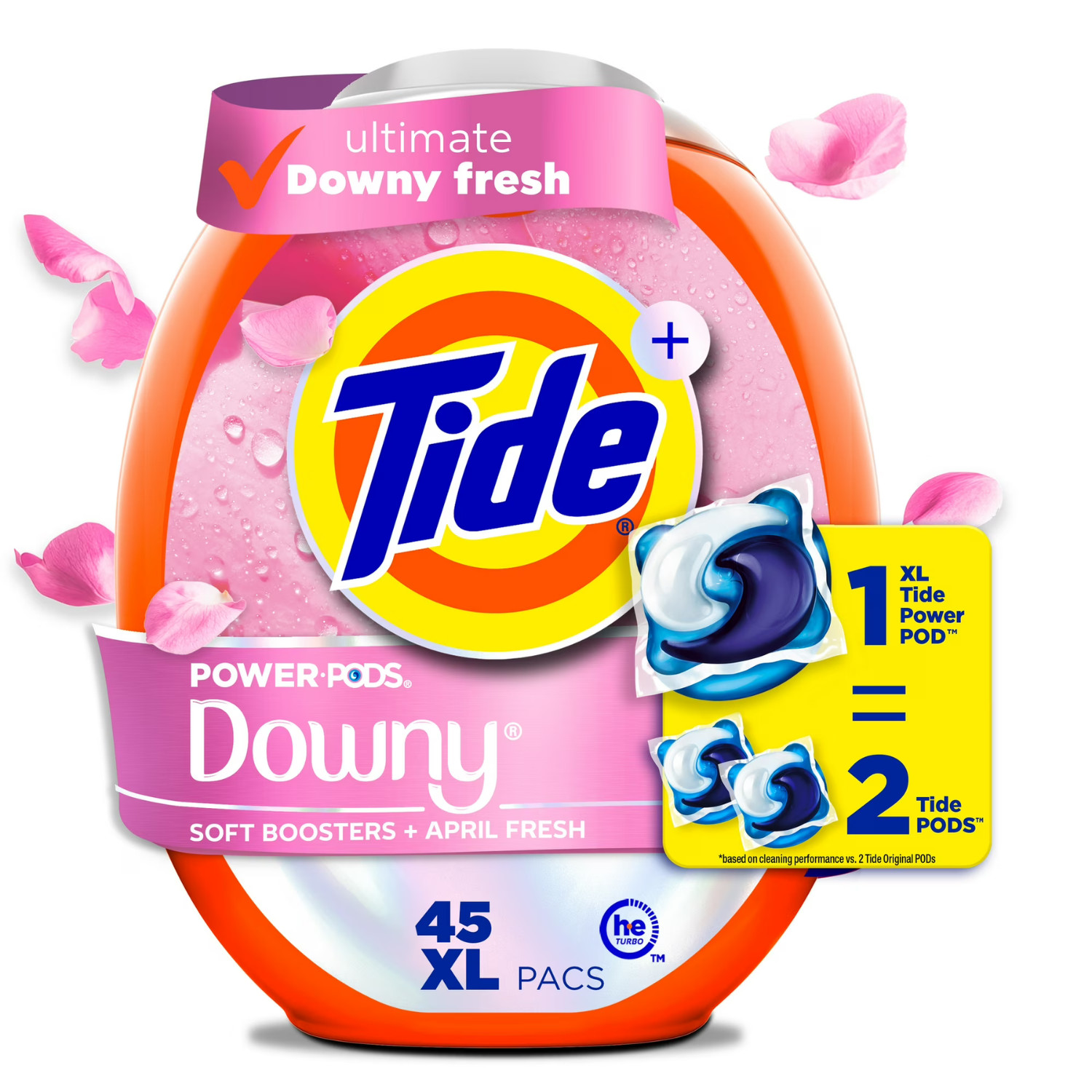 Tide Power PODS with Downy April Fresh Laundry Detergent Pacs 45 Ct, 2 Pack
