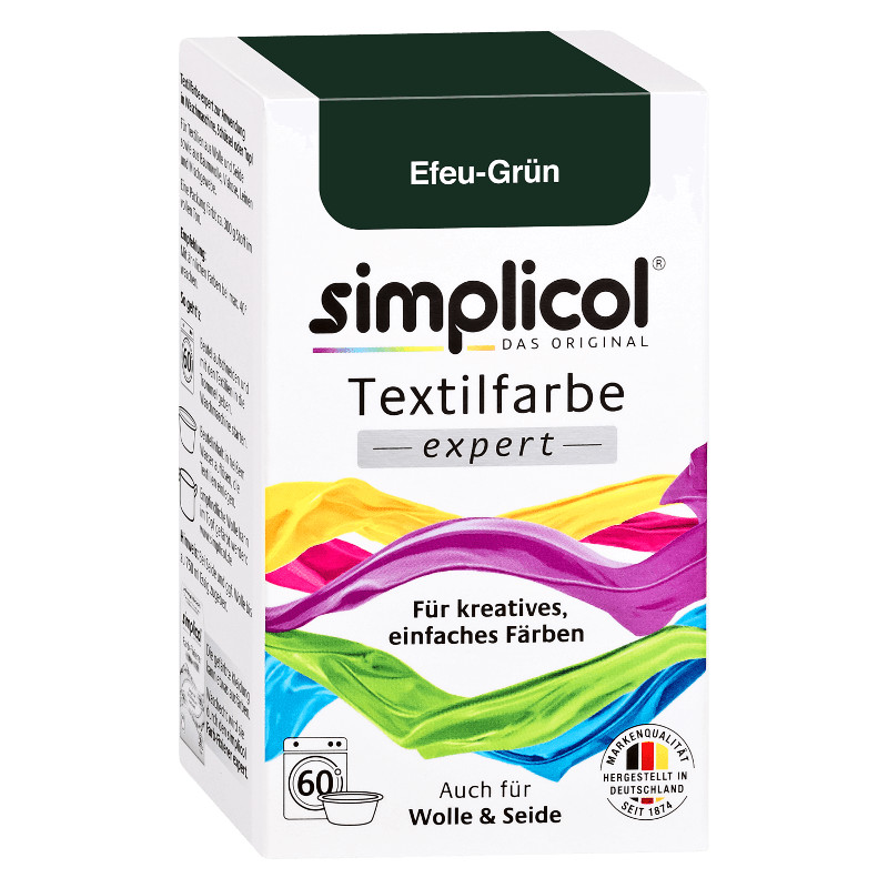 Simplicol Fabric Dye Expert 2x Color IVY GREEN for 600g Fabric also for Wool