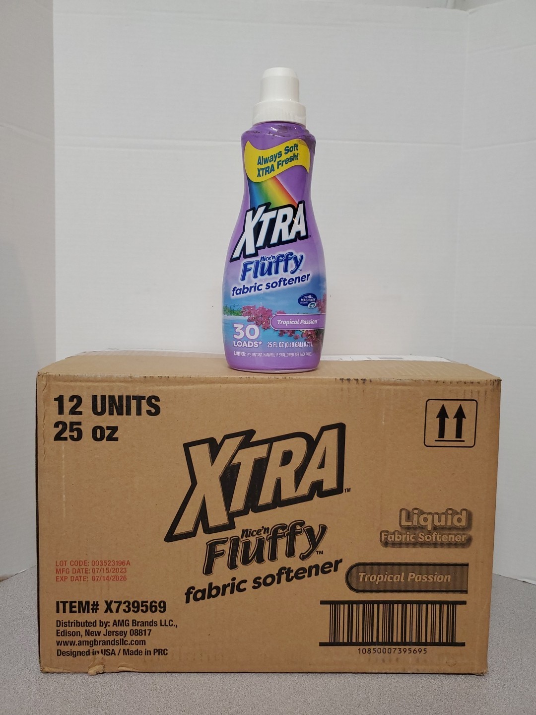 XTRA Tropical Passion Liquid Fabric Softener 25 oz. 12/Case Exp. 7-26