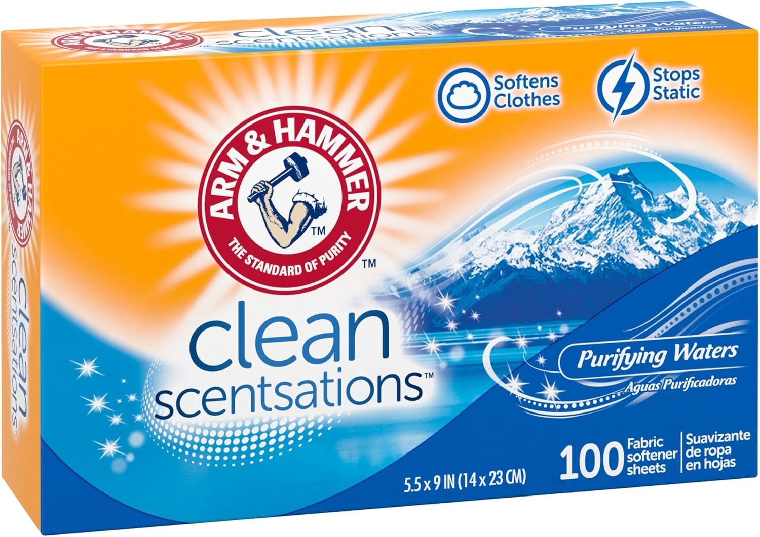Fabric Softener Sheets, 100 sheets, Purifying Waters