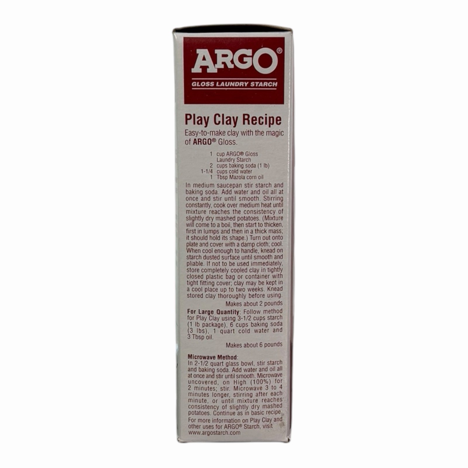 ARGO Gloss Laundry Starch Remove Greasy Spots 16 oz Sealed Expired 1 lb
