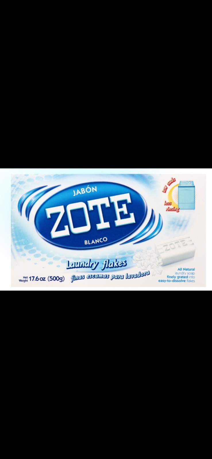 Zote Blanco Laundry Flakes All Natural Low Suds 17.6 oz (500g)