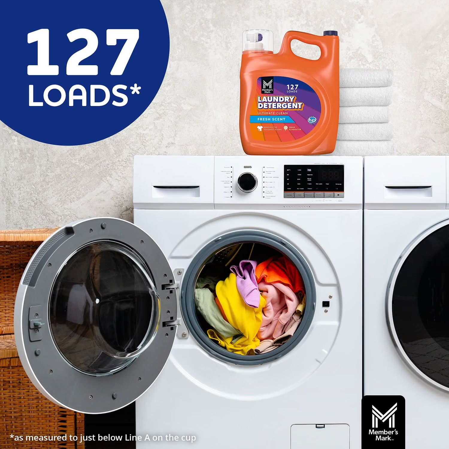 Member’s Mark Liquid Laundry Detergent Fresh Scent 196 fl oz 127 Loads HE Clean