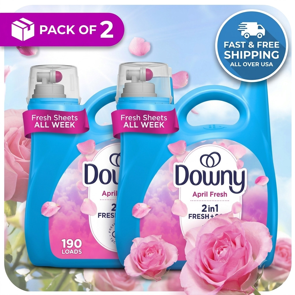 Downy April Fresh Fabric Softener, 140 fl oz (Pack of 2) – 380 Loads | Save $