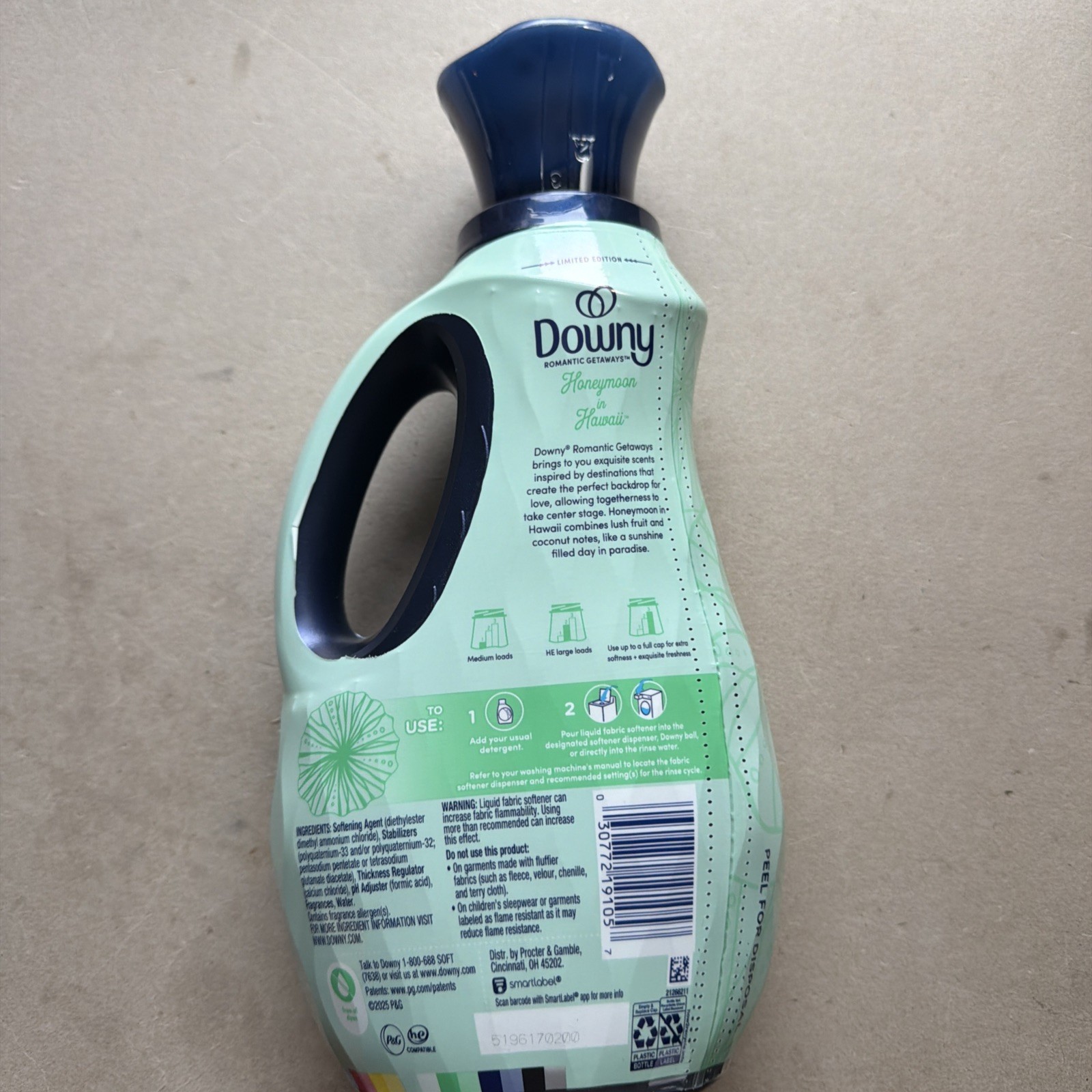Downy Romantic Getaways Honeymoon In Hawaii Limited Edition Fabric Softener 38oz