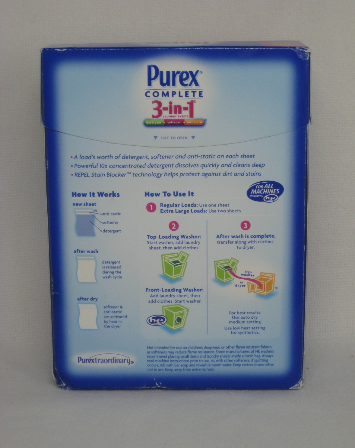 Purex Complete 3-in-1 Laundry Sheets Spring Oasis Detergent Softener 22 Loads
