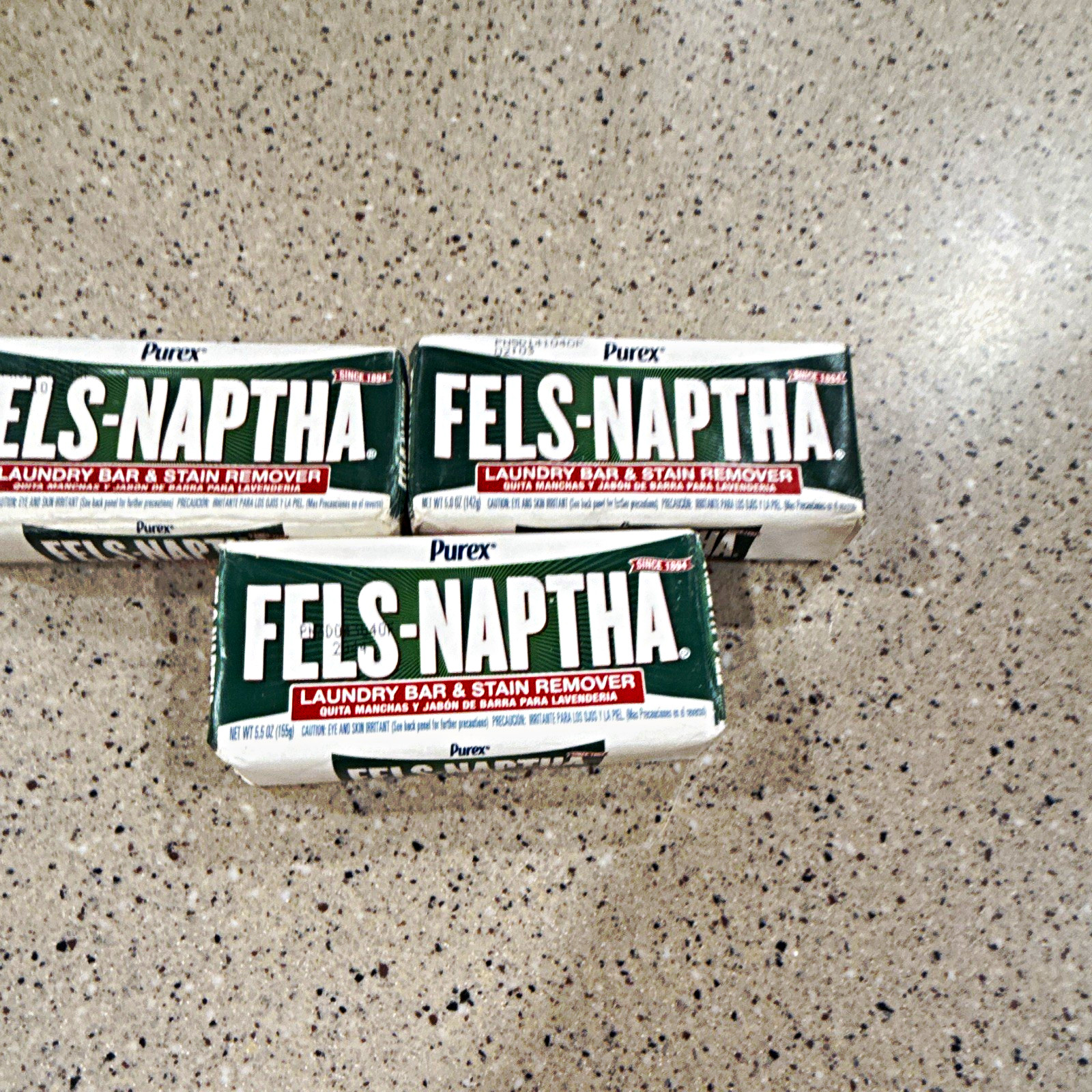 Purex Fels-Naptha Stain Remover Laundry Bar Soap 5 oz, 3 Pack
