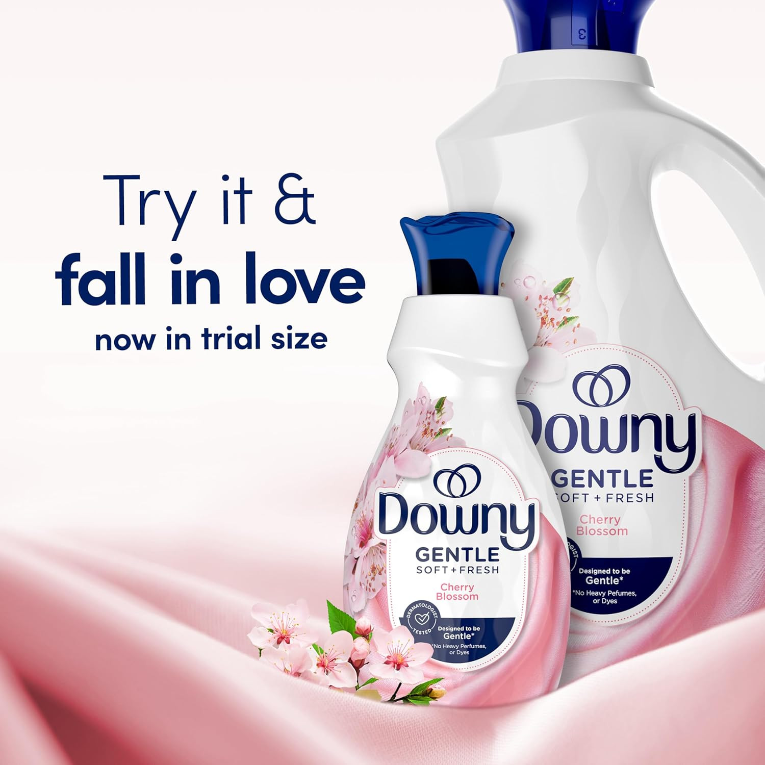 Gentle Soft + Fresh Fabric Softener Liquid, Cherry Blossom Scent, 93 FL OZ, 138