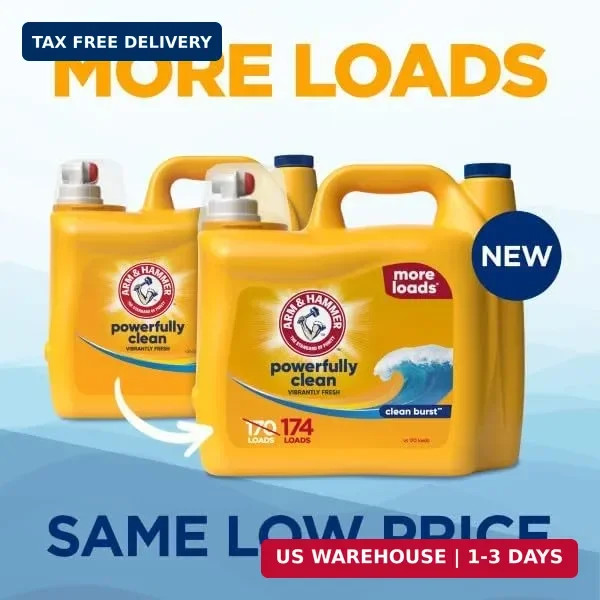 ARM & HAMMER Powerfully Clean Liquid Laundry Detergent | Clean Burst Scent, 174