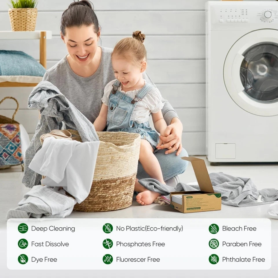 Travel Laundry Detergent Sheets 300 Loads Eco Friendly Wash Soap Sheet Strips