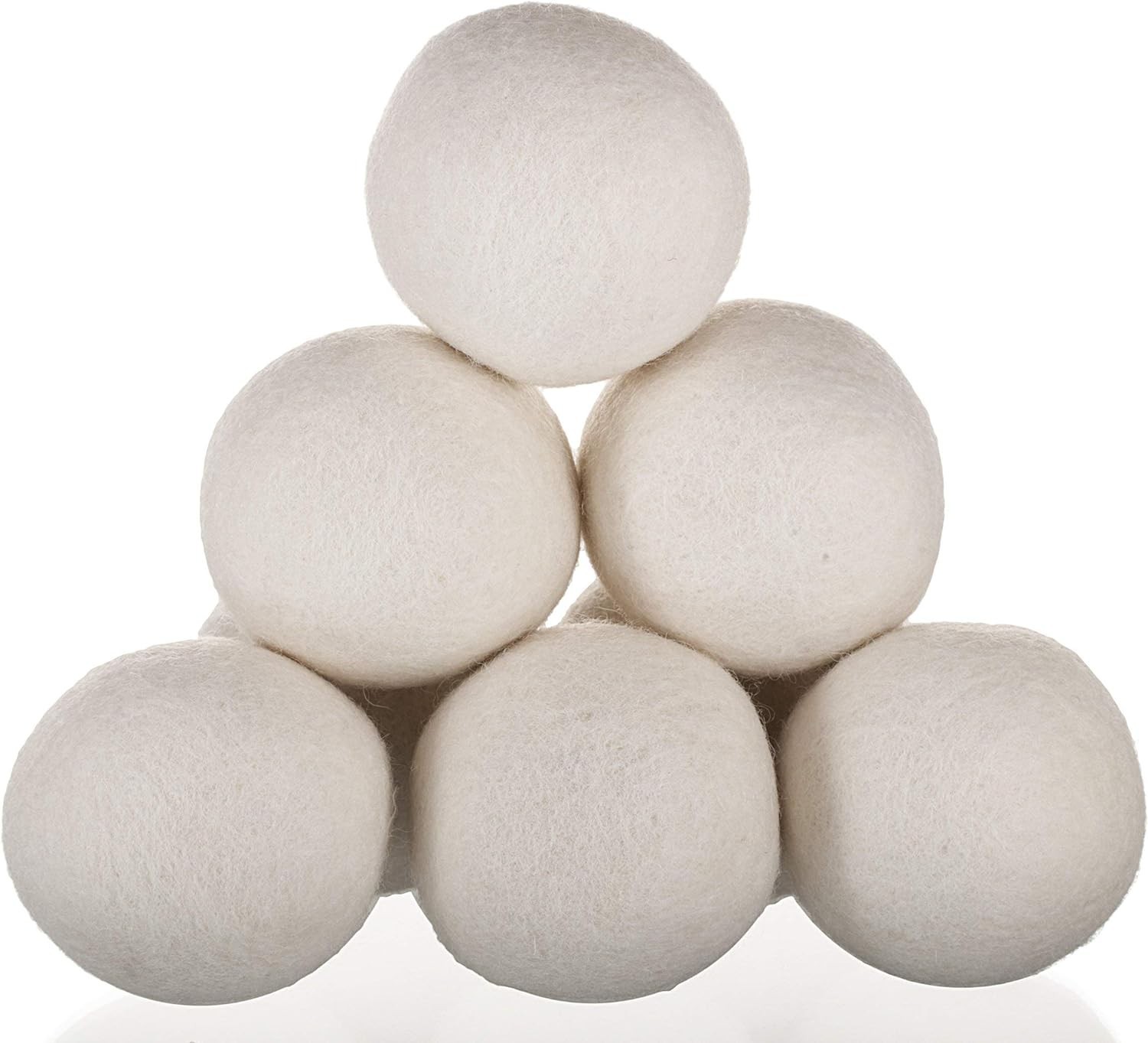 Wool Dryer Balls Organic Fabric Softener 6 Pack XL Eco Friendly Laundry Balls