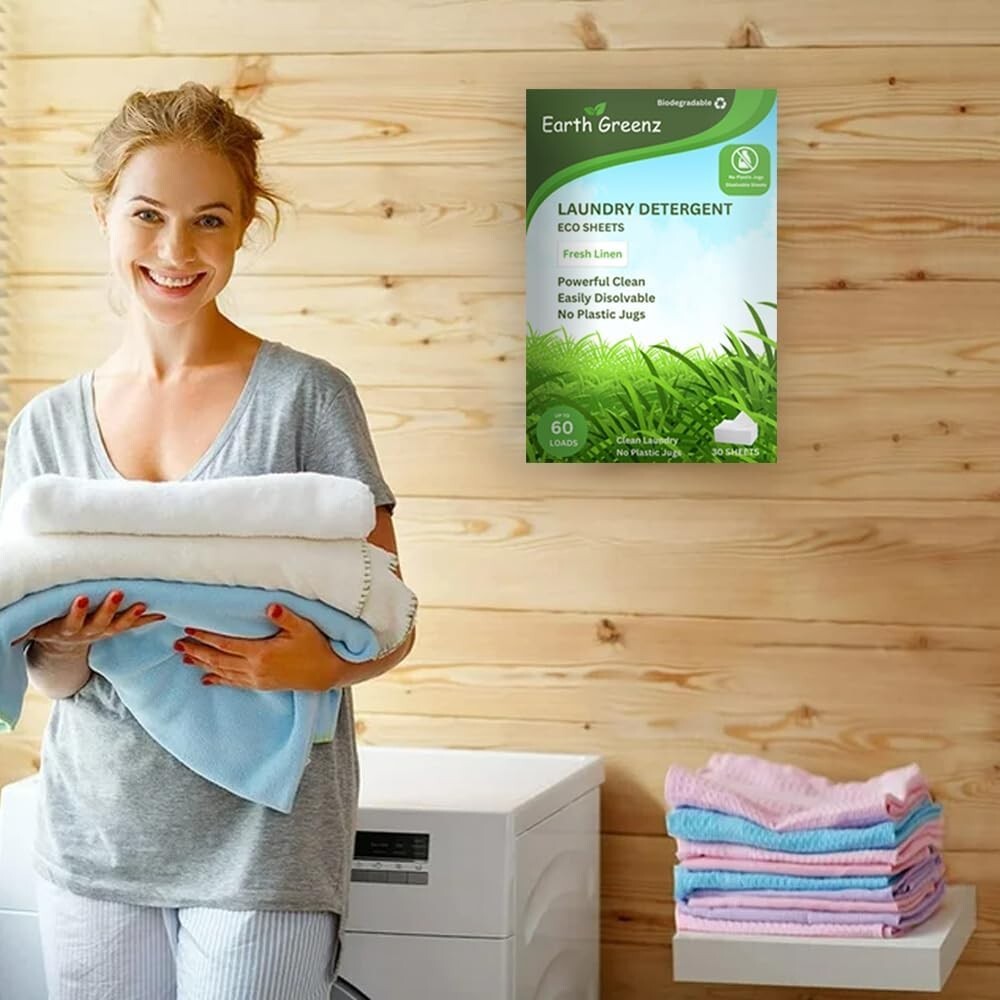 Earth Breeze Laundry Detergent Eco-Sheets 60-Loads Each, Fresh Scent