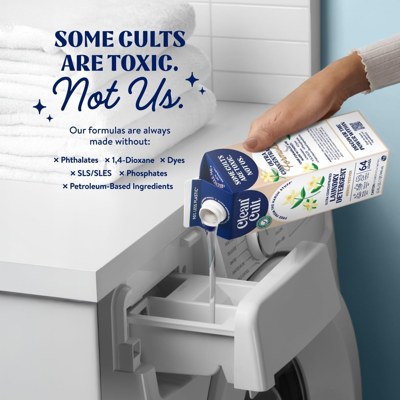 Eco-Friendly Laundry Detergent, 32 oz – 90% Less Plastic, Biodegradable Formula