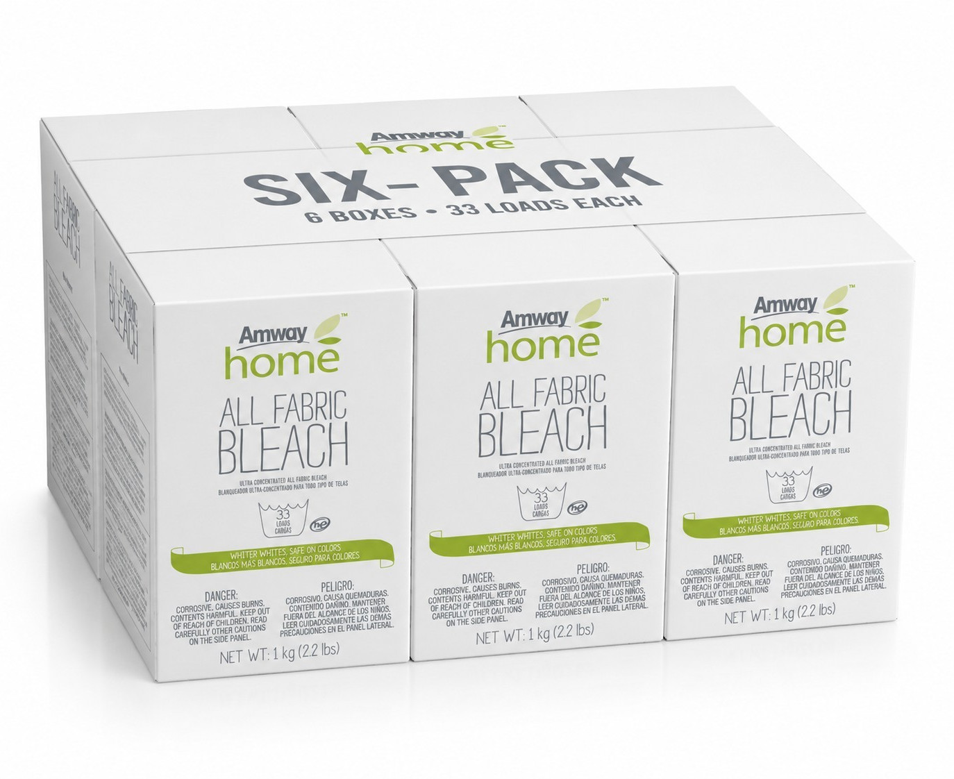 Amway Home All Fabric Bleach Powder, Ultra-Concentrated, 33 Loads Each, 6 Pack