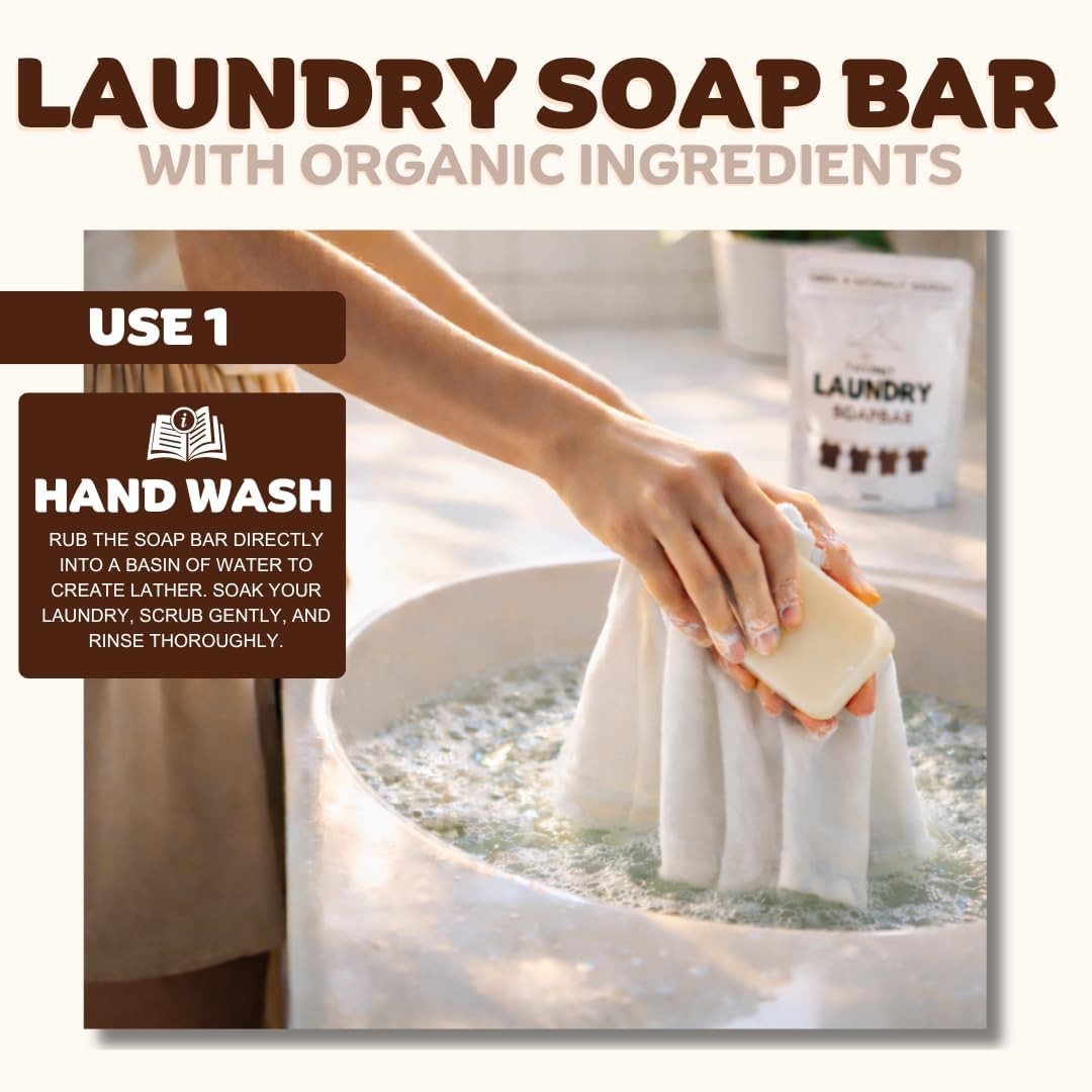 Kelebs Natural Laundry Soap Bar for Sensitive Skin with Organic Coconut –