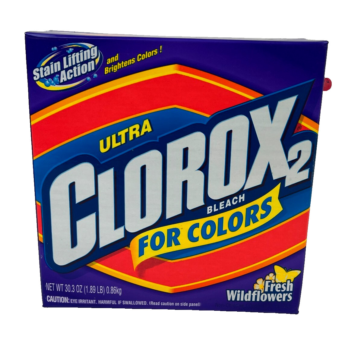Vtg Ultra Clorox 2 Non Bleach 30.3 oz (80%)2000 Color Safe Fresh Wildflowers