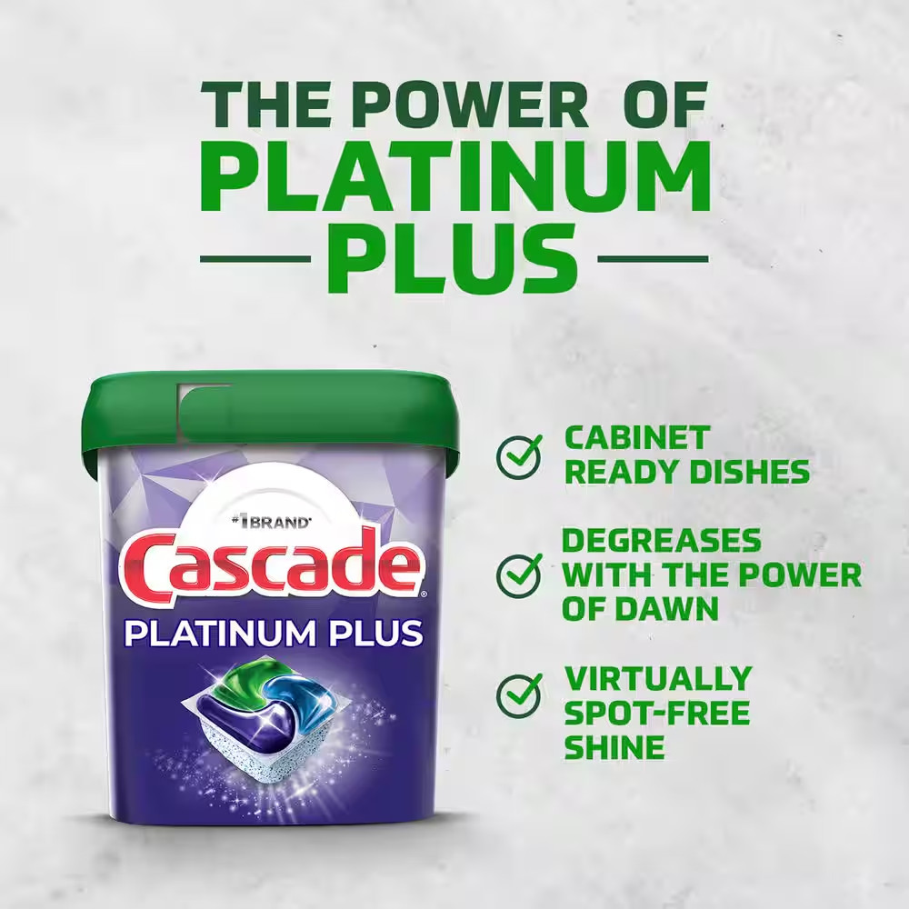 Platinum plus Actionpacs plus Bleach and Dawn Lemon Scent Dishwashing Machine De