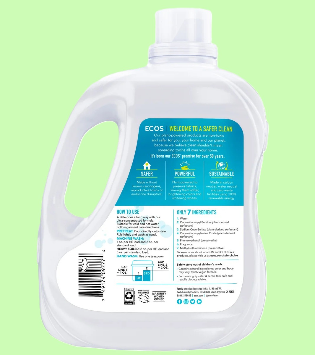 ECOS Liquid Laundry Detergent – Magnolia & Lily (210 Loads) 210 fl oz