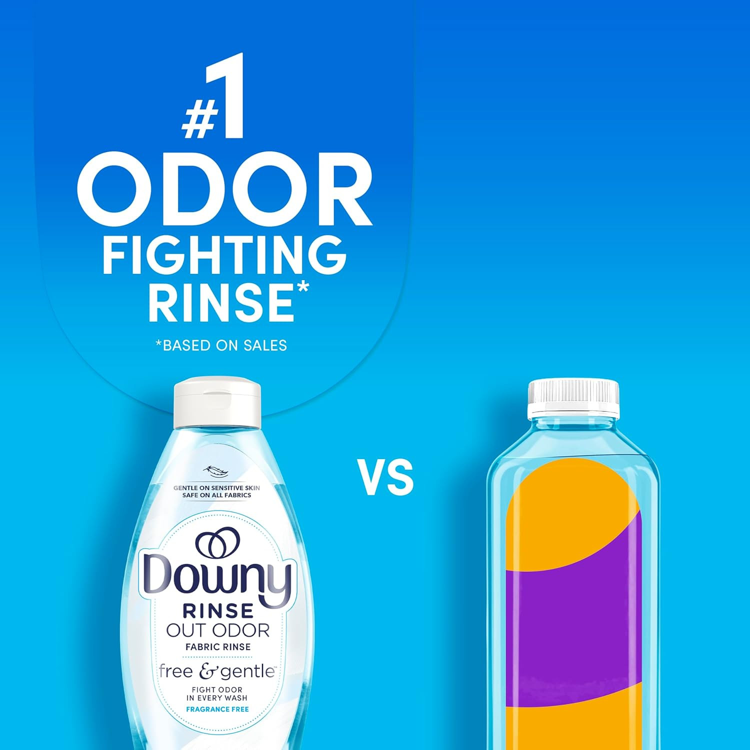 Free & Gentle Rinse Laundry Odor Remover, Scent Free, 48 FL OZ, Gentle on Skin,