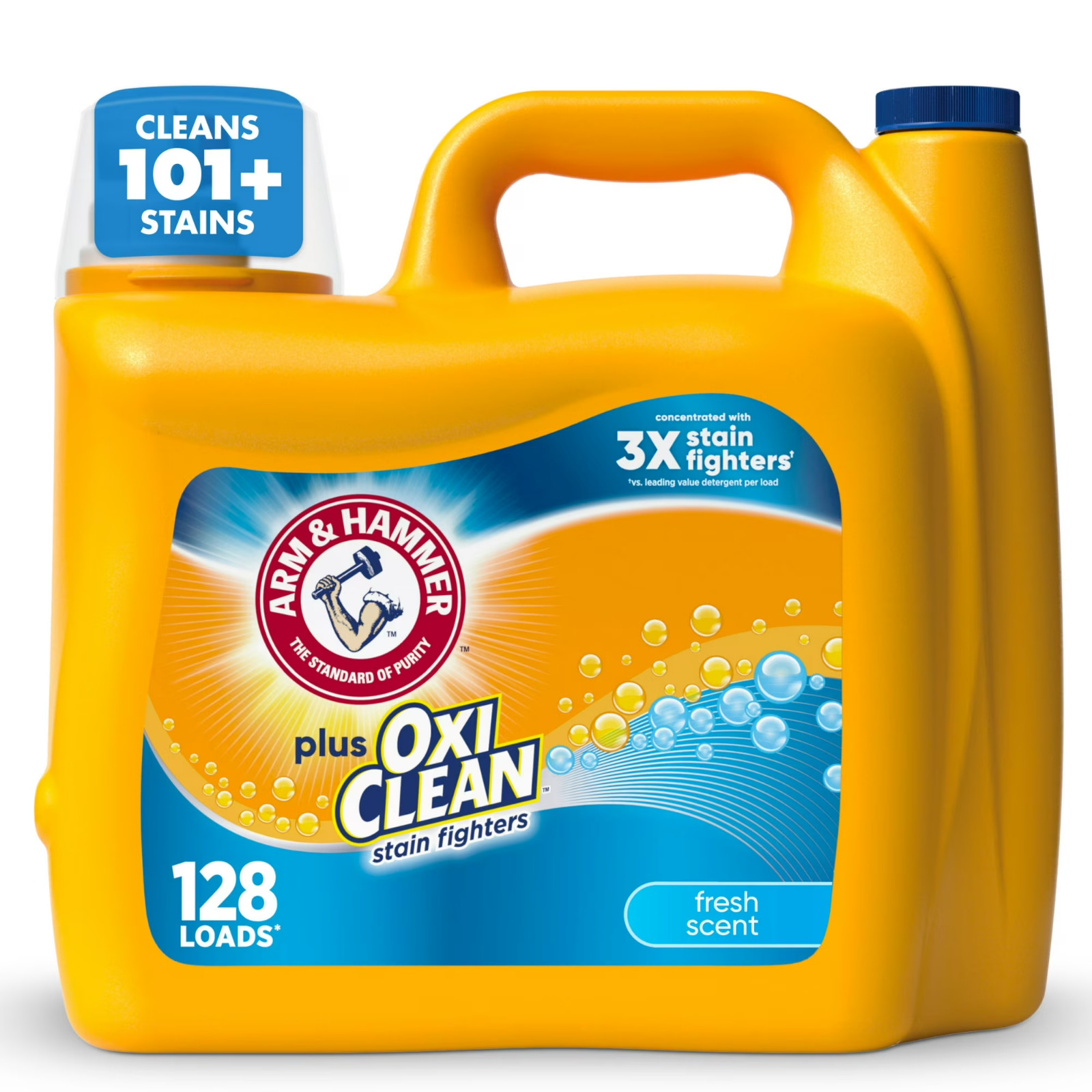 3P ARM & HAMMER Plus OxiClean Stain Fighters Liquid Laundry Detergent, 128 Loads
