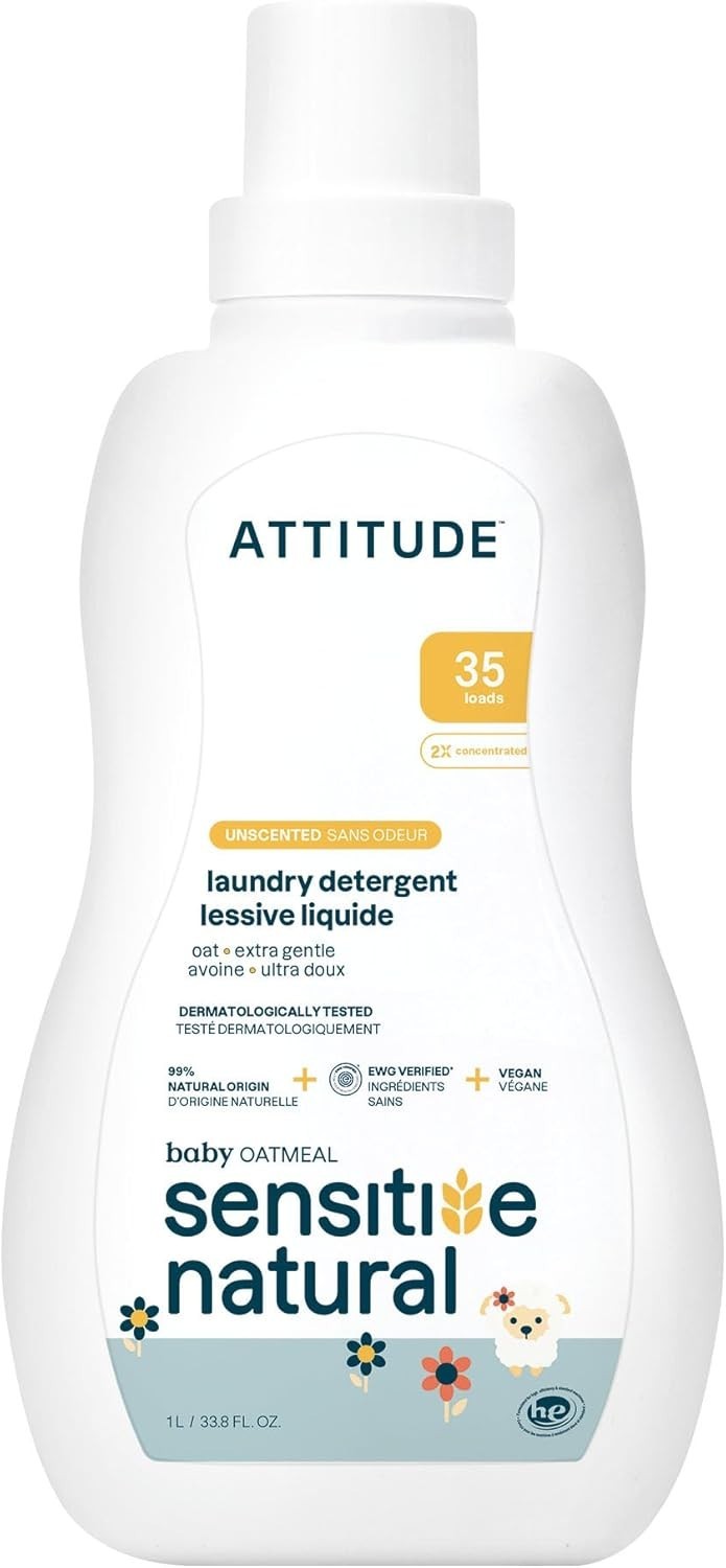 ATTITUDE Baby Laundry Detergent, EWG Verified, Plant and Mineral-Based Formul…