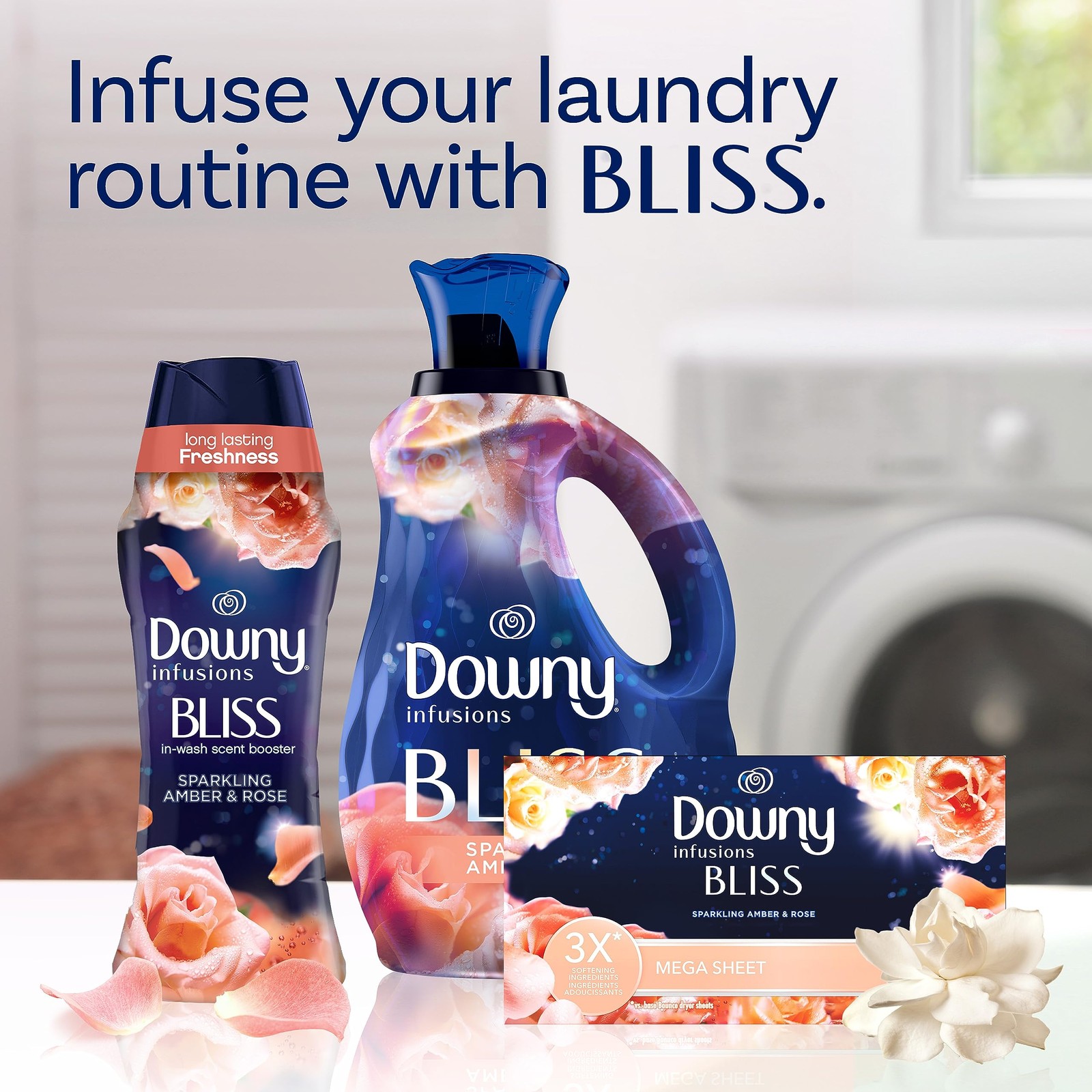 Downy Infusions Mega Dryer Sheets, Laundry Fabric 130 Count (Pack of 1)