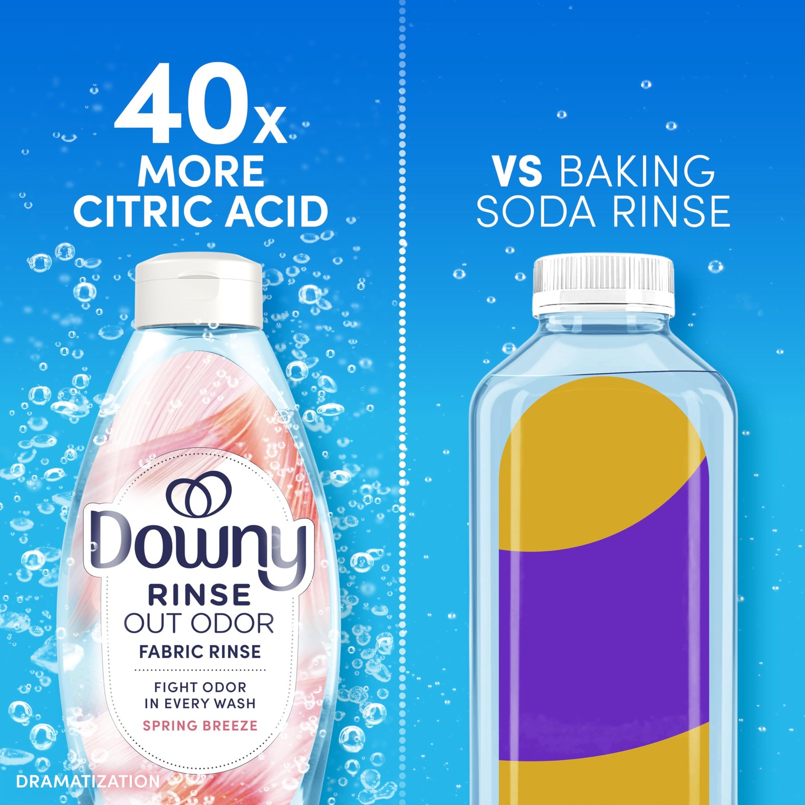 Downy Rinse Laundry Odor Remover, Spring Breeze 48 Fl Oz (Pack of 1), White