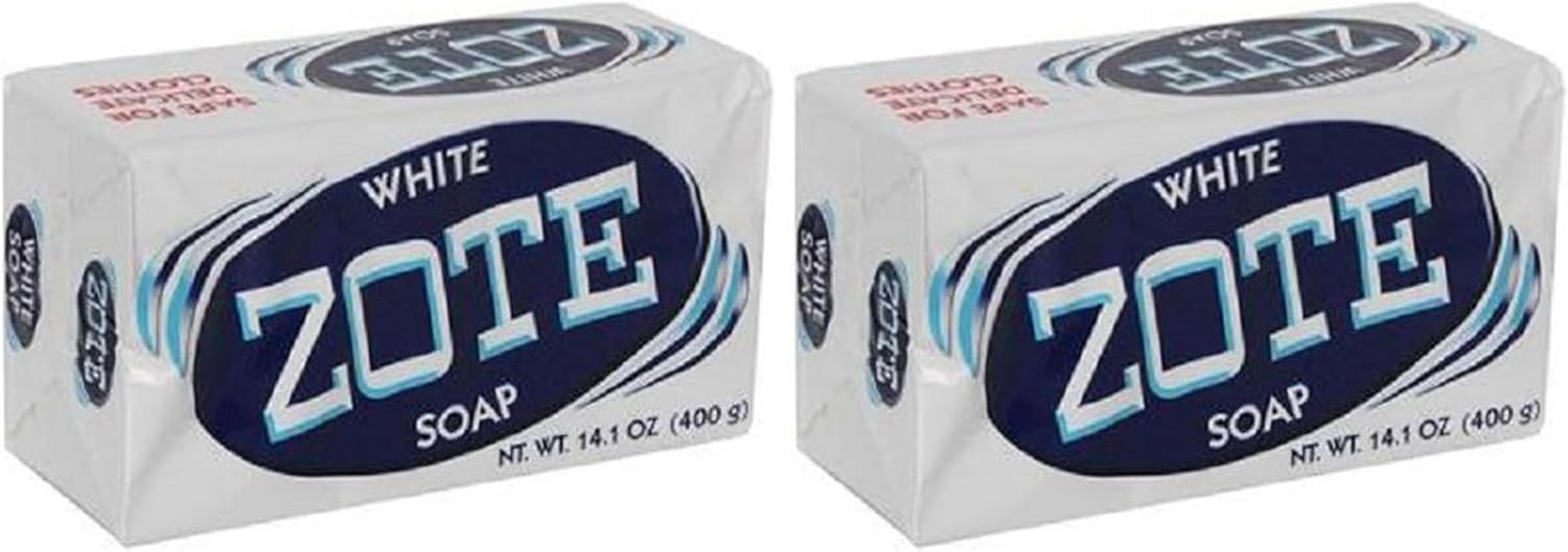 Zote White 2 Bar Laundry Soap Washing Clothes Detergent 7 oz