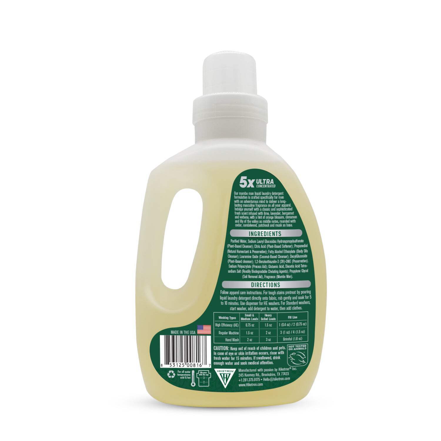 Hiketron Mambo Man Masculine Scented Long Lasting Liquid Laundry Detergent