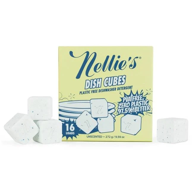 Nellies NADC-16 9.59 oz Dishwasher Detergent Dish Cubes – Pack of 16