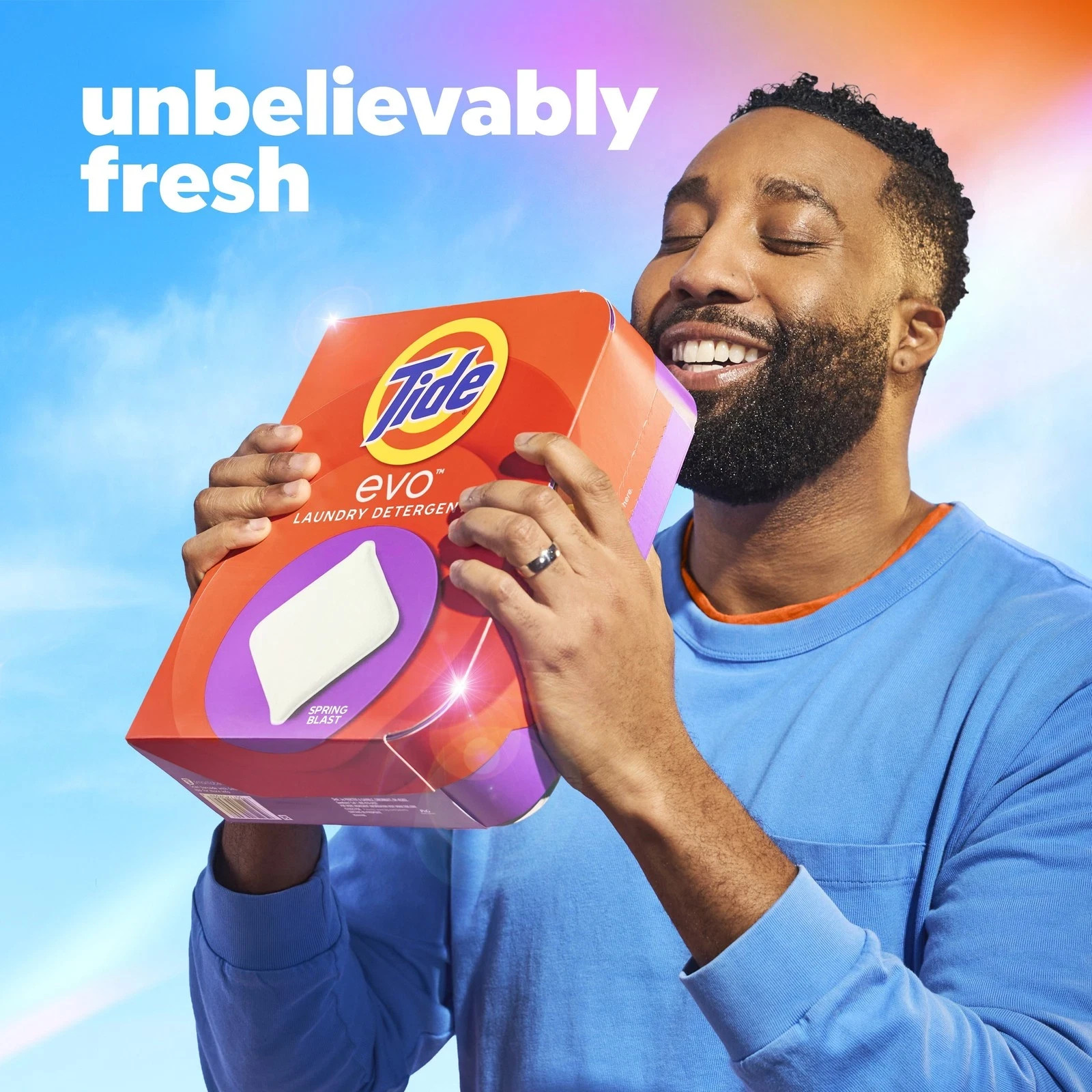 Tide Evo Laundry Detergent Tiles, 100% Concentrated,Spring Blast Scent, 42 Count