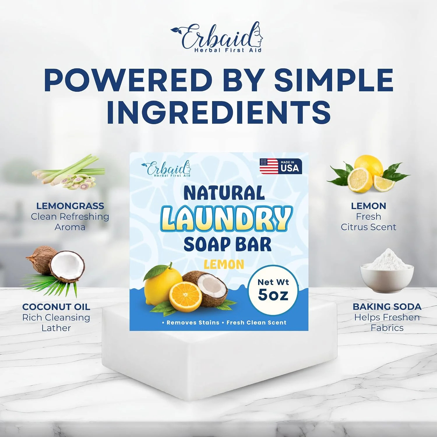 Laundry Soap Bar – Natural Laundry Stain Remover for Clothes, Hand Washing & Eve