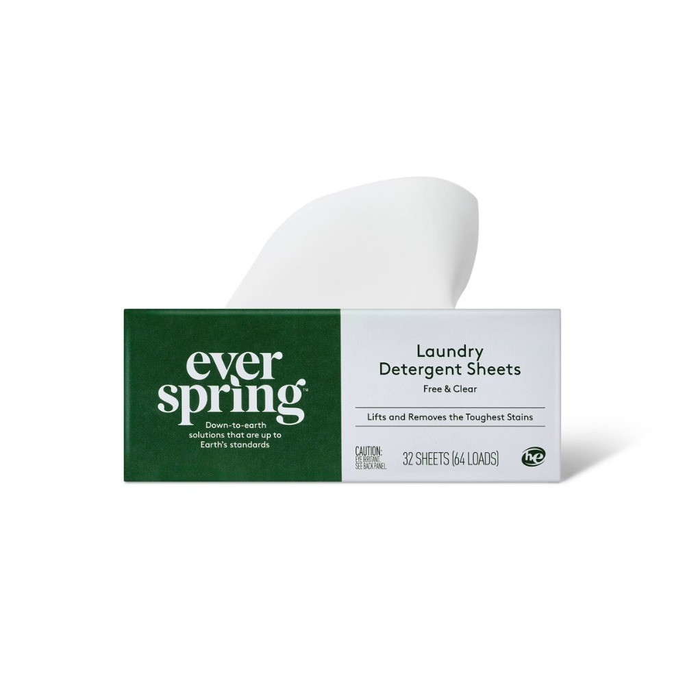 Fast delivery-Free & Clear Laundry Detergent Sheets – 64 Loads