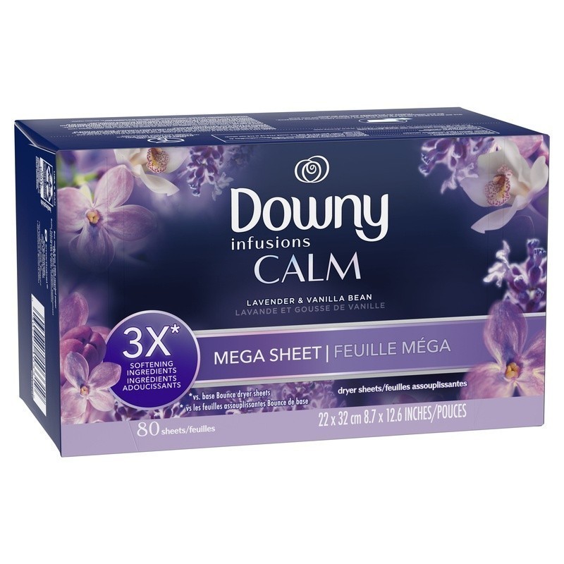 Infusions Mega Dryer Sheets Lavender Vanilla 80 Count Static Control Softener US
