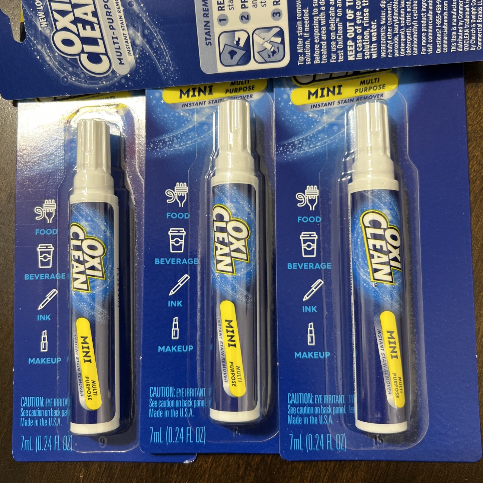 OxiClean Mini On the Go Stain Remover .24 oz/7 ml Sticks Lot of 4