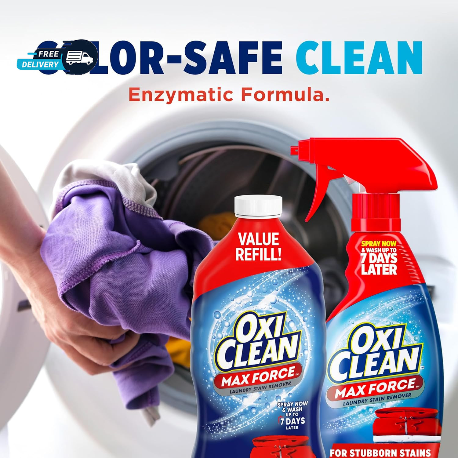 OxiClean Max Force Laundry Stain Remover Spray Refill, 48 fl oz