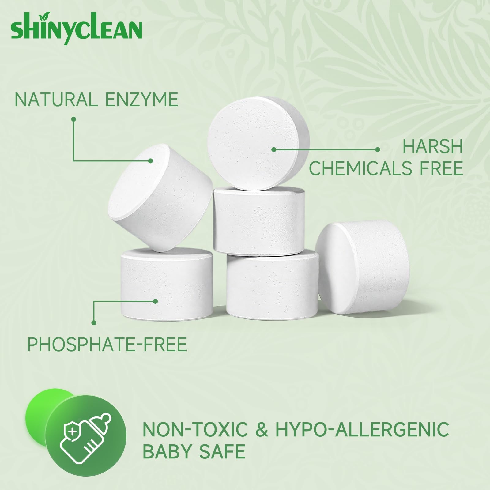 shinyclean Bottle Washer Detergent Tablets, Fits All Machines, 120 count